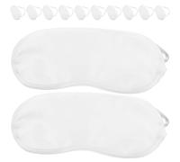 Abaodam 12pcs Lightweight Breathable Polyester Sleep Eye Masks Disposable White Eye Covers for Indoor Use and Parties Practical for Comfortable Rest