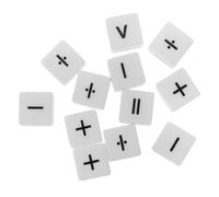 Abaodam 12pcs Math Teaching Dice for Classroom Learning Educational Acrylic Calculation Symbols Dice for Role Playing and Indoor Math Games