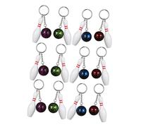 Abaodam 12pcs Mini Bowling Pin Keychains Lightweight Sports Themed Party Favors Bowling Match Keepsakes for Bags and Keys