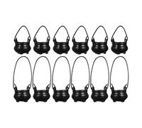 Abaodam 12pcs Mini Cauldron - Miniature Witch Pot Plastic Mini Cauldrons Dollhouse Decor Halloween Party Favors Fairy Garden Accessories And Spooky Table Decorations