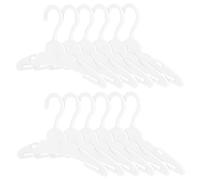 Abaodam 12pcs Mini Doll Clothes Hangers White Plastic Reusable Dollhouse Accessories Safe Round Edges Realistic Wardrobe for Pretend Play
