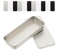 Abaodam 12pcs Mini Portable Metal Balm Storage Boxes with Sliding Lids, Small Matte Silver, Matte Black and Glossy White Iron Containers for Candy, Craft and Travel Organization