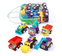 Abaodam 12pcs Mini Pull Back Engineering Vehicle for Early Educational Enlightenment Safe Anti-wear Cars in Random Colors for Boys Random Color