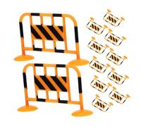 Abaodam 12pcs Mini Traffic Barrier Roadblocks Bright Orange Safety Fences for Role Play Scene Decoration and Cognitive Development