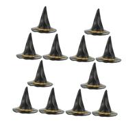 Abaodam 12pcs Mini Witch Hats for Doll House Halloween Party Decorations Tiny Black Felt Caps for DIY Crafts Festive Witch Hat Decors to Enhance Holiday Atmosphere