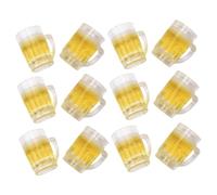 Abaodam 12Pcs Miniature Beer Mugs for Dollhouse Tiny Adornments for Settings for DIY Enthusiasts and Home Decor