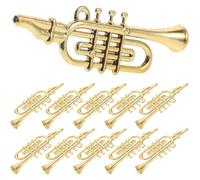 Abaodam 12Pcs Miniature Musical Instrument Models Trumpet and Saxophone Plastic Christmas Tree Ornaments DIY Accessories for Dollhouse Holiday Craft Decorations