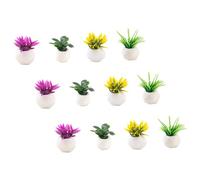 Abaodam 12pcs Miniature Potted Plants Tiny Lifesize Fake Flower Models for Mini House Decor Bonsai Shelf Decorations Realistic Small Plant Ornaments Home and Office