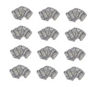 Abaodam 12Pcs Miniature Resin Stone Steps Fairy Garden Walkway for Indoor Outdoor Decor Micro Bonsai Dollhouse Accessories Grey Stairs for Fish Tank and Landscape Enhancement