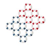 Abaodam 12pcs Miniature Swim Ring Doll House Resin Lifebuoy-shaped Decorations Lightweight Not Fade Easy to Use DIY Decoration Accessory