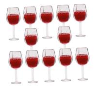 Abaodam 12Pcs Miniature Wine Cups Realistic Faux Wine Glasses for Dollhouse Decor Compact Resin Mini Wine Cups for Micro Scene Decoration and Gift Ideas