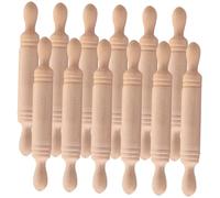 Abaodam 12pcs Miniature Wooden Rolling Pins for Dollhouse Accessories Tiny Simulated Mini Rolling Sticks for Crafting and Miniature Baking Scenes