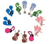 Abaodam 12pcs Music Brooch Pin Set - Metal Alloy Guitar, Piano, Cello, Eighth Sixteenth Notes Lapel Pins - Creative Music Badge Accessories for Women’s Clothing, Bags, Backpacks, Jackets