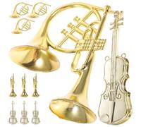 Abaodam 12pcs Musical Instruments Ornaments Christmas Decoration - Gold Tiny Instruments Set - Xmas Tree Hanging Decorations Christmas Crafts Diy