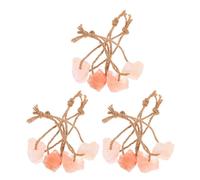 Abaodam 12pcs Natural Mineral Salt Blocks for Livestock with Hanging Rope, Pink Beige Salt Lick Bricks for Horse, Goat and Deer, Improves Digestion and Suitable for Pastures and Enclosures