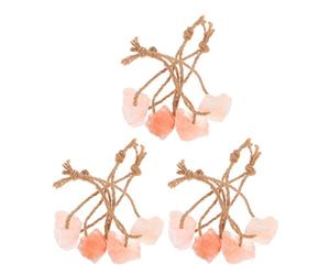 Abaodam 12pcs Natural Mineral Salt Blocks for Livestock with Hanging Rope, Pink Beige Salt Lick Bricks for Horse, Goat and Deer, Improves Digestion and Suitable for Pastures and Enclosures