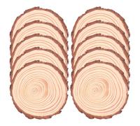 Abaodam 12pcs Natural Wood Circle Slices with Bark 10-12cm Round Wooden Discs for DIY Crafts Drinks Coasters Rustic Wood Log Discs Suitable for Home Decor and Art Projects