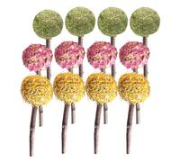 Abaodam 12Pcs Pet Chew for Guinea Pigs Rabbits and Hamsters Natural Grass Stick Lollipops for Health Safe and Fun Boredom Breaker Promotes Oral Hygiene