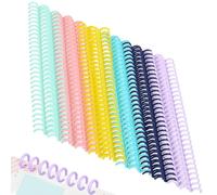 Abaodam 12pcs Plastic Binding Spines 30 Rings Assorted Color Easy to Cut Length Adjustment for Notebooks and Making Photo Albums