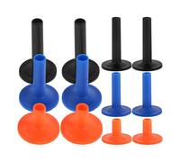 Abaodam 12pcs Plastic Cymbal Sleeves with Cotton Pads Drum Stand Replacement Parts for Percussion Practice and Hardware Protection, Blue 5cm + Black 6.2cm + Orange 6.2cm