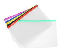 Abaodam 12pcs PVC Zipper Pouch Binder Zip Bags for Scrapbooking and Study, Practical and Thin Loose Leaf Notepad Storage with Stylish Assorted Colours, A5 Size