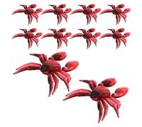 Abaodam 12pcs Red Soft Artificial Crab Bait Set Realistic 3D Simulation Fishing Lures for Freshwater Crab Fishing Reusable Plastic Imitation Baits Suitable for Anglers