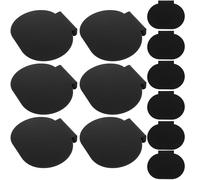 Abaodam 12pcs Reusable Clip on Labels for Storage Bins Basket Label Clips with Erasable Blackboard Tags Oval Shape Matte Black for Pantry and Office Organization