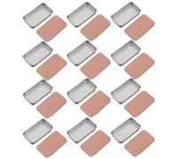 Abaodam 12pcs Rose Gold Mini Tinplate Boxes with Sliding Lid 60x34x11mm for Lip Balm, Soap, Lip Gloss Storage and Cosmetic Sample Packaging