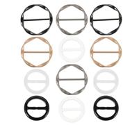 Abaodam 12pcs round Metal Scarf Rings Shirt Clips Scarf Clip Rings Corner Knotted Button Buckle Fastener Slide Clasps for Dresses Parties