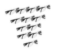 Abaodam 12pcs Safety Glasses Frameless Scratch Protective Eyewear for Soft Nose Pads Flexible Arms High Transparency Lenses for Lab Sports and Outdoor Activities