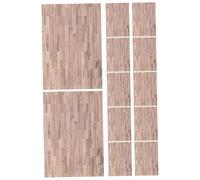 Abaodam 12pcs Scale Dollhouse Flooring Stickers Realistic Wood Grain Self-adhesive Floor Paper Decals for Miniature Houses Easy Peel and Stick Compatible with Vintage and Modern Doll House