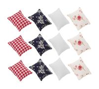 Abaodam 12pcs Scale Lightweight Simulated Mini Cushions for Role Playing and Dollhouse Furniture Decoration with Assorted Patterns