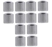 Abaodam 12pcs Silver Metal Dome Control Knobs for Electric Bass Guitar Volume and Tone Compatible Import and Split Shaft Pots
