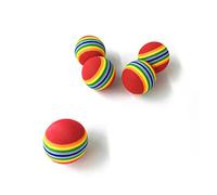 Abaodam 12pcs Small Rainbow Ball Eva Sponge Pet Dog Training Interactive Chew Ball for Puppies Durable Fetch Safe for All Pets Vibrant Colors for Outdoor Fun