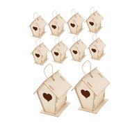Abaodam 12pcs Small Wooden Birdhouse Painting Kit for DIY Craft Building Projects Portable Hanging Decor for Indoor Outdoor Garden Creative Educational Wildlife Experience and Artistic