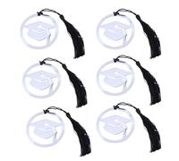 Abaodam 12pcs Stainless Steel Metal Bookmarks Graduation Page Markers with Doctoral Cap Shape and Black Tassel Design, Easy Page Marking Gift for Graduates and Students