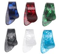 Abaodam 12pcs Thumb Finger Guitar Picks for Bass and Acoustic Guitar Ultra-thin Nail Plectrums Multi-color Collection with Red White Black Light Blue Dark Blue Green Finger Protectors for