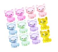 Abaodam 12pcs Tiny Resin Fox Figurines Glow in The Dark Mini Animal Figurines Lightweight Garden Accessories for DIY Decor and Micro Landscape Setups