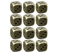 Abaodam 12Pcs Vintage Brass Dice Set with Rounded Corners 6-Sided Metal Dice for Bar Games Poker and Tabletop Role Playing for Home and Gaming Accessories