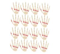 Abaodam 12pcs Weatherproof Skeleton Hand Props for Halloween Outdoor Graveyard and Haunted House Decor Realistic Plastic Bone Decorations Easy to Hang Spooky Party Favors