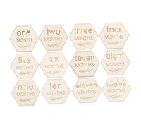 Abaodam 12pcs Wooden Cards for Newborns Photo Props for Monthly Smooth Polished Finish Unique Memory Discs for Showers and First Year Memories