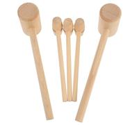 Abaodam 12Pcs Wooden Crab Hammer Multifunctional Seafood Cracking Mallets for Lobster Shells Jewelry Making DIY Leathercraft Cake Smash Tool