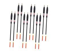 Abaodam 12Pcs Wooden Fishing Bobbers Large Buoyancy Angling Floats for Long Range Fishing Lightweight Portable Eye Catching Design Practical Accessory