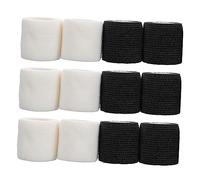Abaodam 12Rolls Non Woven Self Adhesive Elastic Grip Bands for Fitness Lightweight and Portable High Elasticity for Sports and Tattoo Artists Black White Each