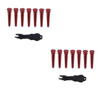Abaodam 14pcs Acoustic Guitar Bridge Black String Puller Wood Guitar String Lightweight and Portable Accessories