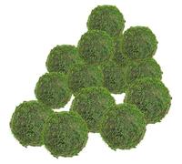 Abaodam 14pcs Decorative Balls Faux Moss Spheres Foam and Plastic Materials Green Colour Easy to Organize Modern Nordic Pastoral Style Home Decoration for Bedroom Party Wedding Displays