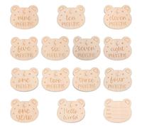 Abaodam 14pcs Growth Marker Cards Wooden Monthly Discs for Newborn Photography Props Development Cards for Christening Gifts for Announcement