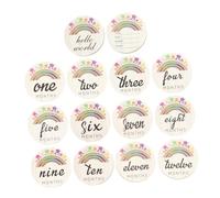 Abaodam 14pcs Wooden Baby Monthly Cards Creative Design for Newborns, for Celebrating the First Year a Baby's Birth and Life Recording