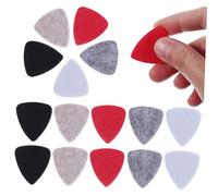 Abaodam 15 Pcs Felt Guitar Picks Soft Plectrums with 5 Colors (red, Yellow, Grey, Black, White) 30x26mm for Ukulele, Acoustic and Bass Guitar Practice Accessories
