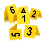 Abaodam 15 Pcs Number Markers Evidence Markers Plastic Triangular Design Numbers from 1 to 15 Use Resistant to Tipping for Restaurant Table Signage